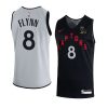 malachi flynn jersey 2020 raptors x ovo black gray reversible practice