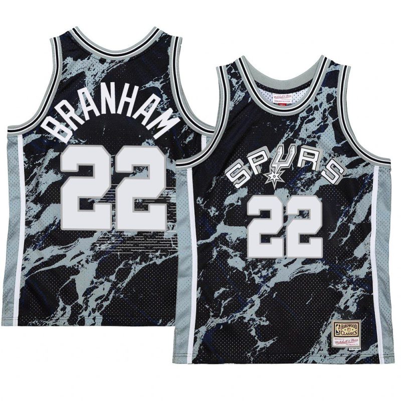 malaki branham jersey marble swingman black hardwood classics