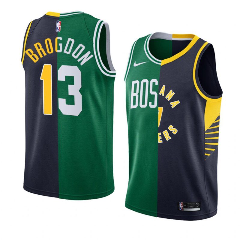 malcolm brogdon celtics x pacers split edition green navyjersey green navy