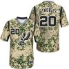 manu ginobili camo jersey with short sleeves