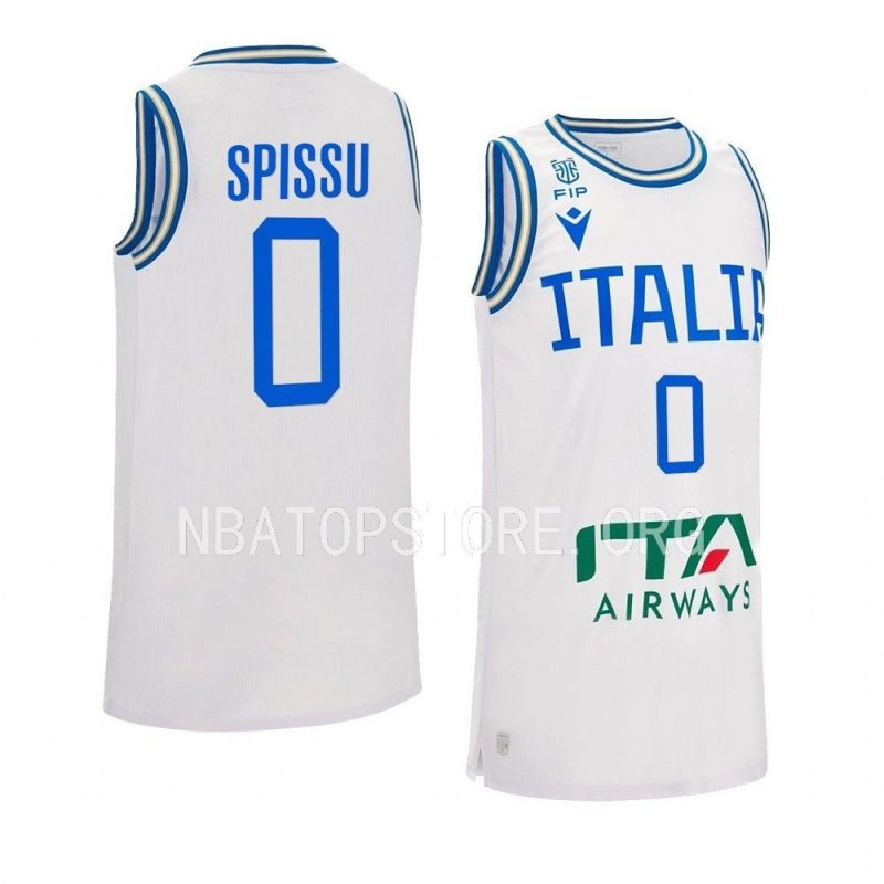 marco spissu italyjersey 2023away whitebasketball