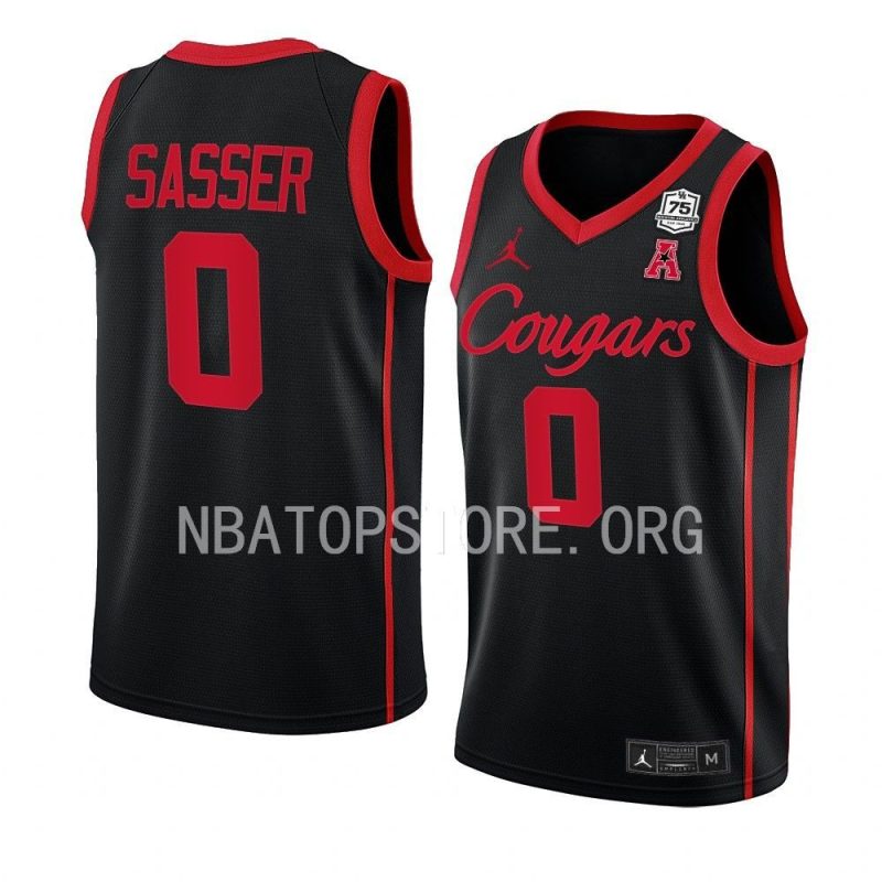 marcus sasser jersey college basketball black 2022 23