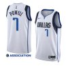 mavericks dwight powell white 2022 23association edition swingman jersey