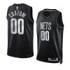 men custom black select series netsjersey