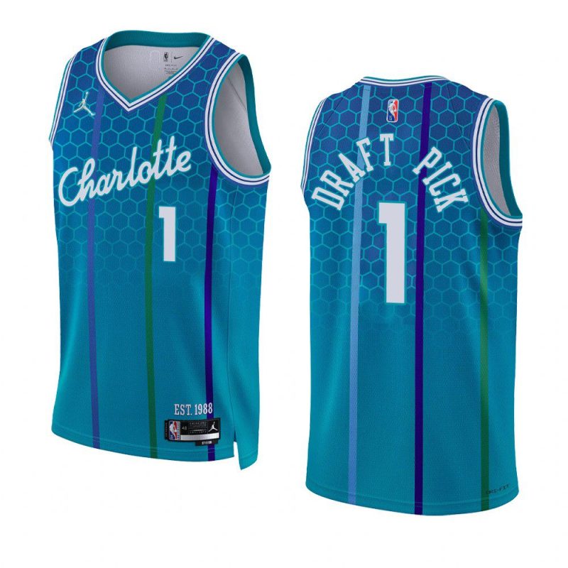 men hornets 2022 nba draft teal first round pick jersey