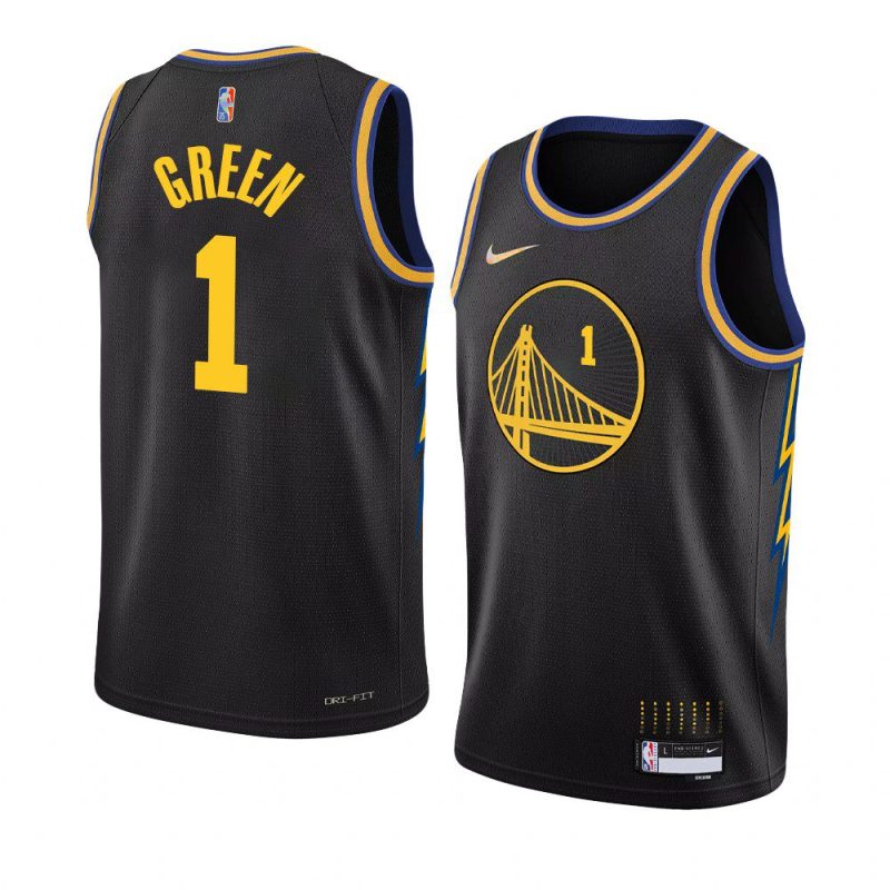 men jamychal green black city edition warriorsjersey