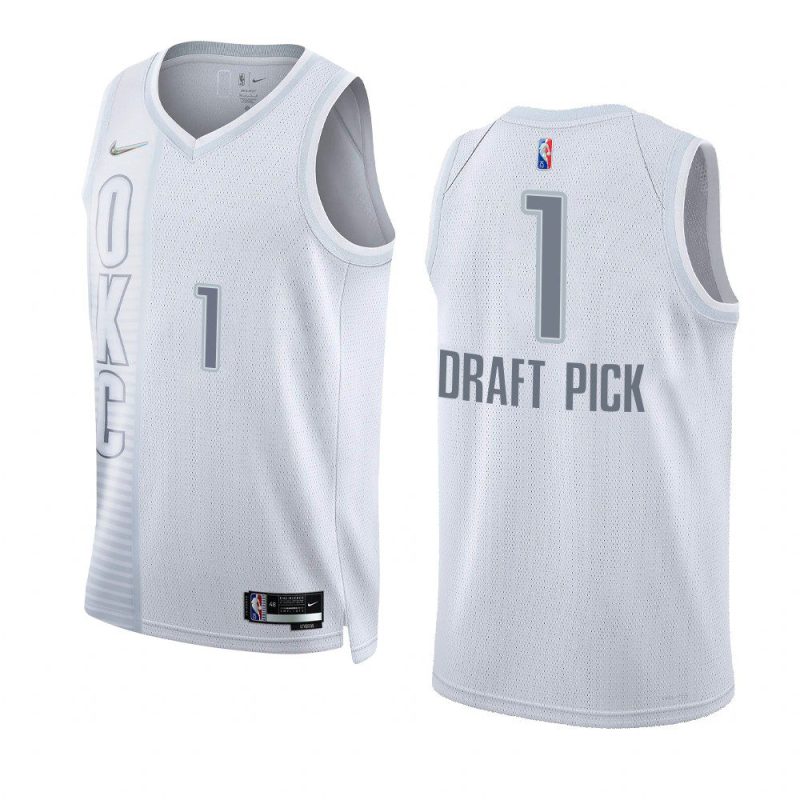 men okc thunder 2022 nba draft white first round pick jersey