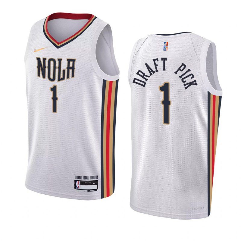 men pelicans 2022 nba draft white first round pick jersey