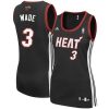 miami heat 3 dwyane wade women's replica black jersey