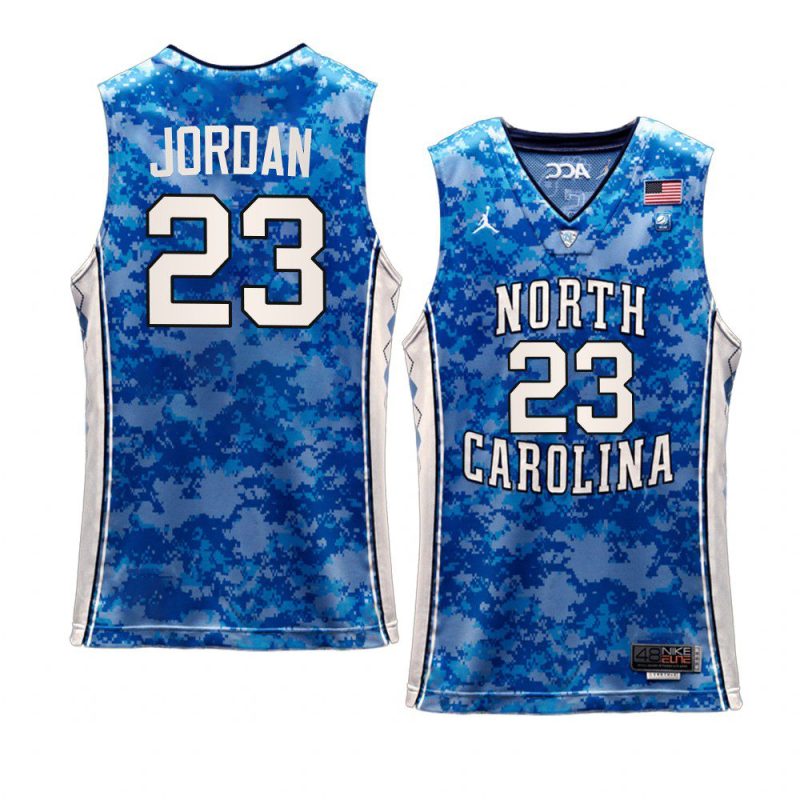 michael jordan basketball jersey carrier classic veterans day blue 2022