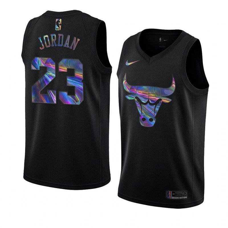 michael jordan jersey iridescent holographic black limited edition