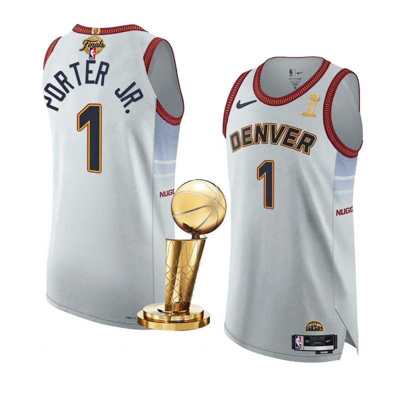 michael porter jr. nuggets jersey 2023 nba finals championsauthentic white