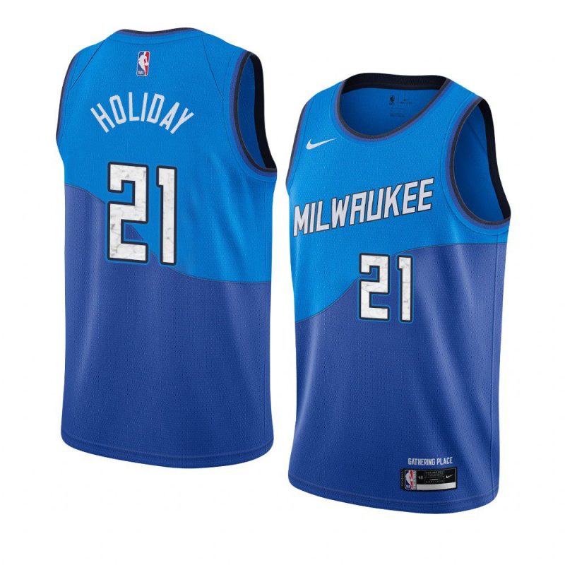 milwaukee bucks jrue holiday blue city edition jersey