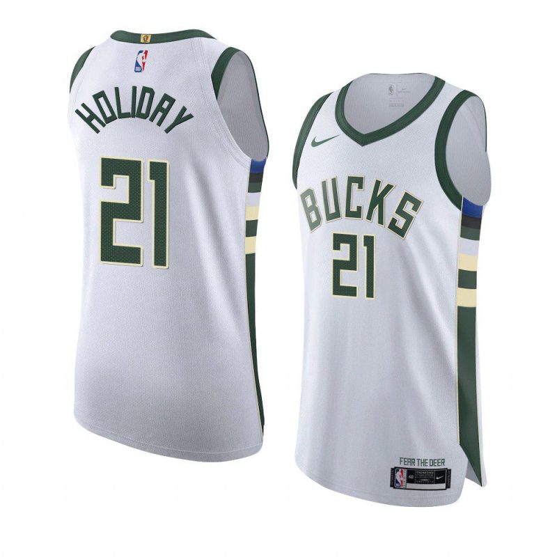 milwaukee bucks jrue holiday white associateion edition jersey