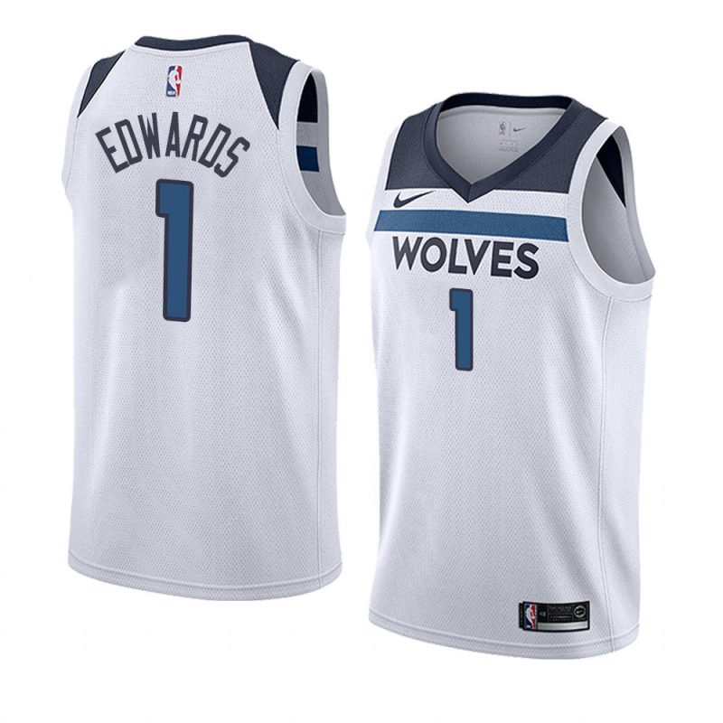 minnesota timberwolves anthony edwards white association jersey