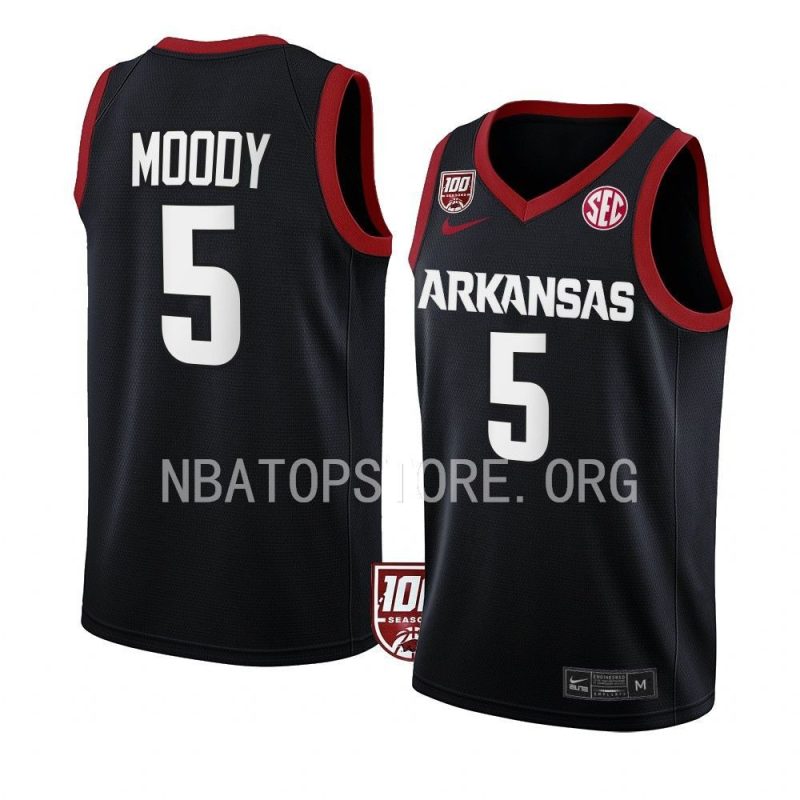 moses moody college basketball jersey 100 season black