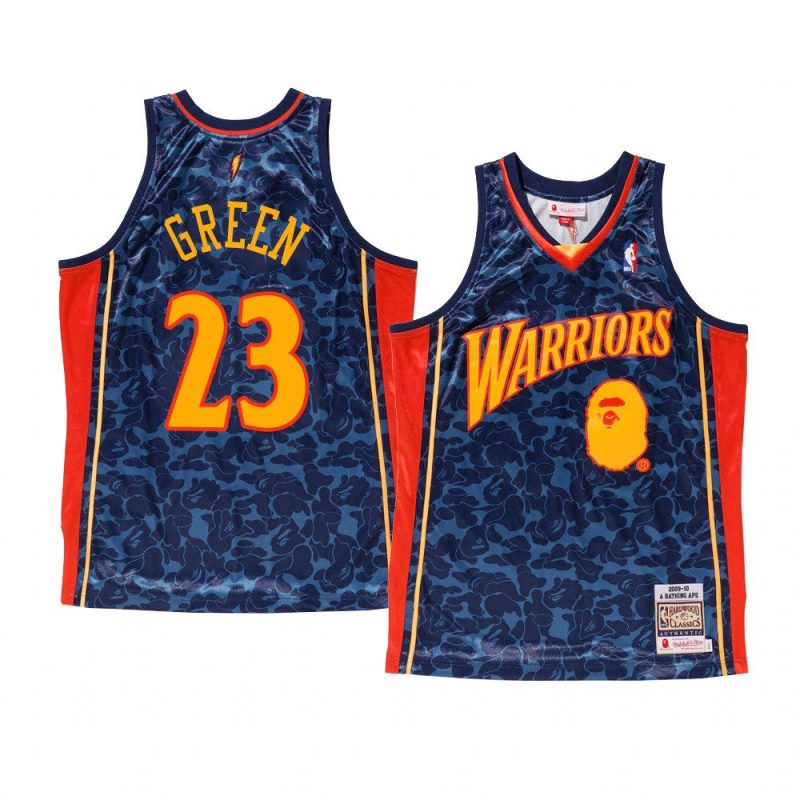 navy draymond green bape camo men's jersey