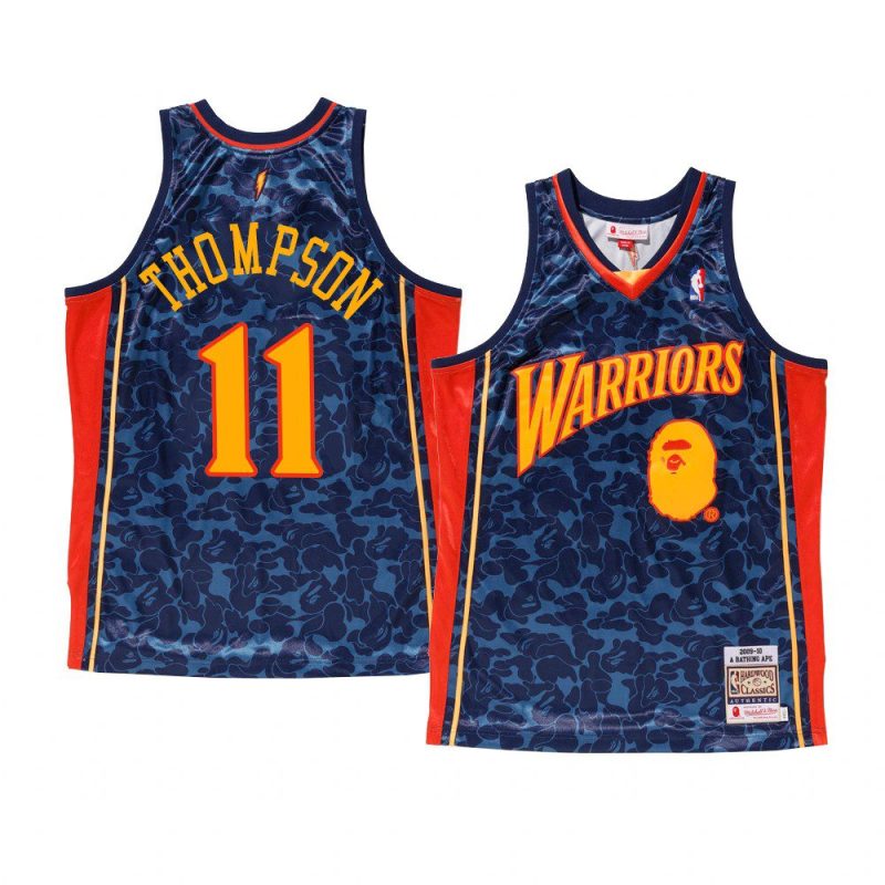 navy klay thompson bape camo men's jersey