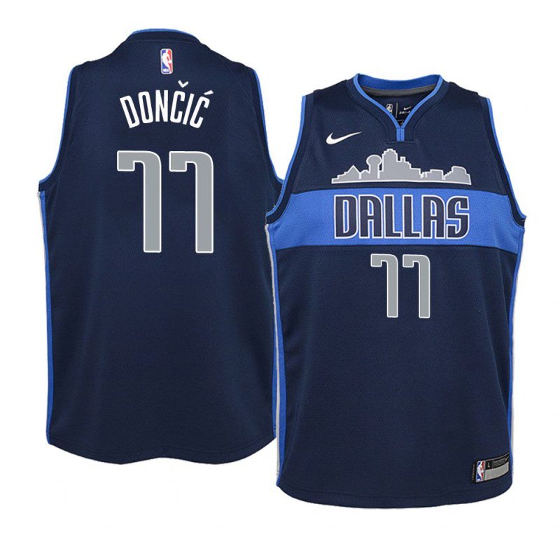 navy luka doncic statement youth jersey