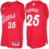 nba 76ers 25 ben simmons red 2016 christmas day swingman jersey