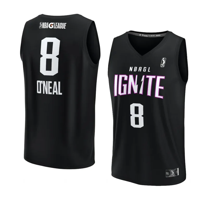 nba g league shareef o'neal black fast break replica player jersey