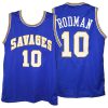 ncaa oklahoma savages 10 dennis rodman basketball jersey blue