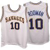 ncaa oklahoma savages 10 dennis rodman basketball jersey white