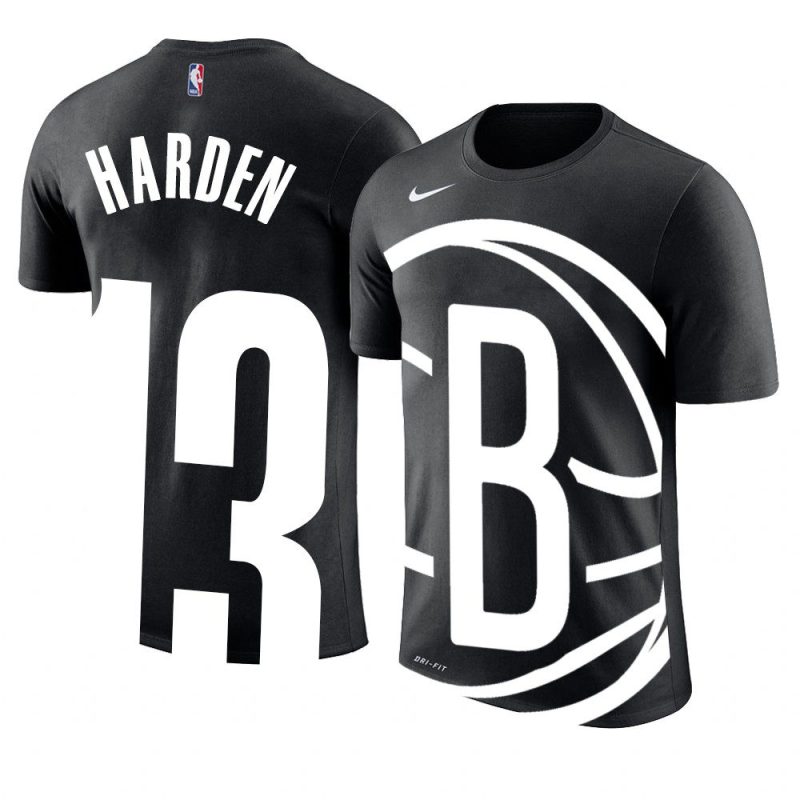 nets james harden t shirt big logo black