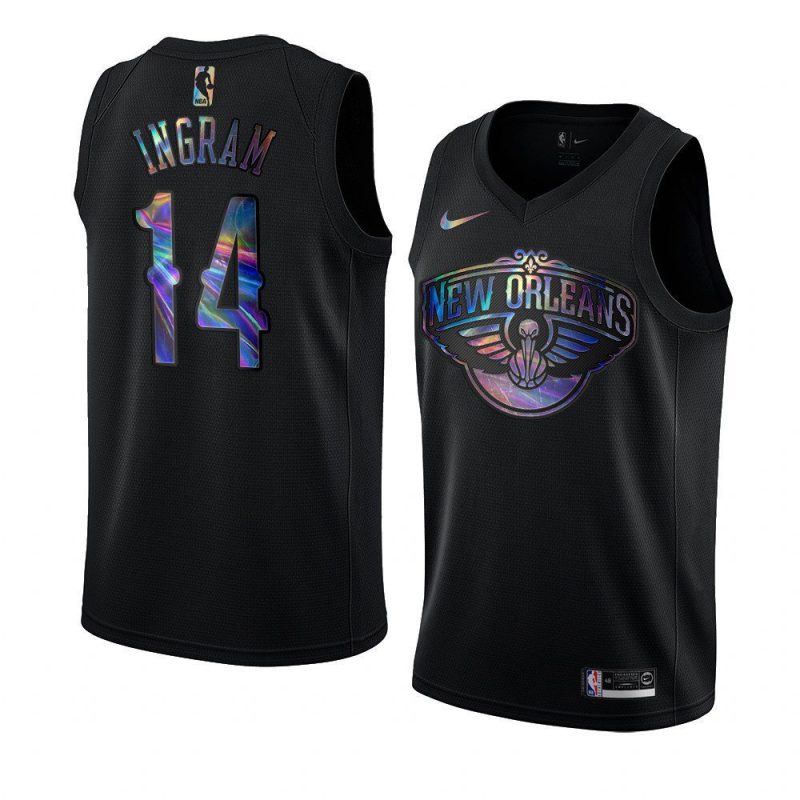 new orleans pelicans brandon ingram black iridescent holographic jersey