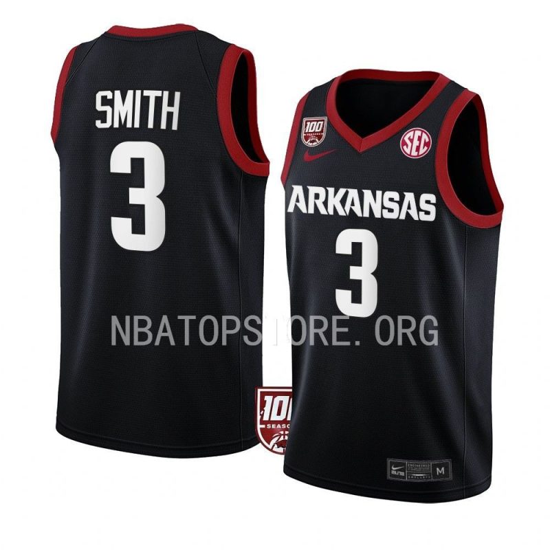 nick smith college basketball jersey 100 season black 2022 23