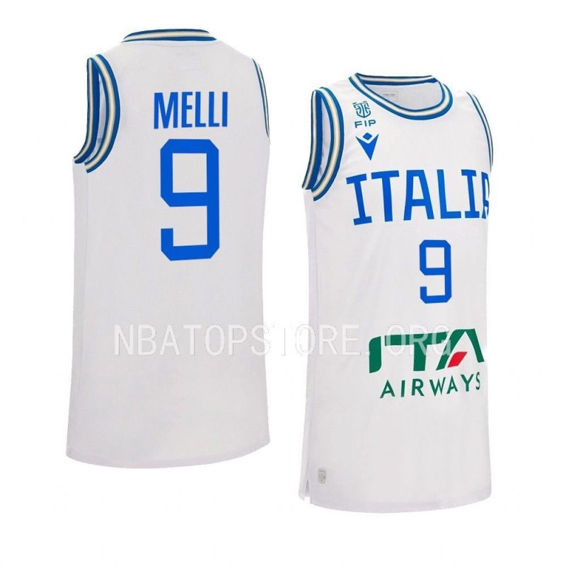 nicolo melli italyjersey 2023away whitebasketball