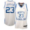 nike north carolina tar heels (unc) 23 michael jordan white tackle twill basketball jersey