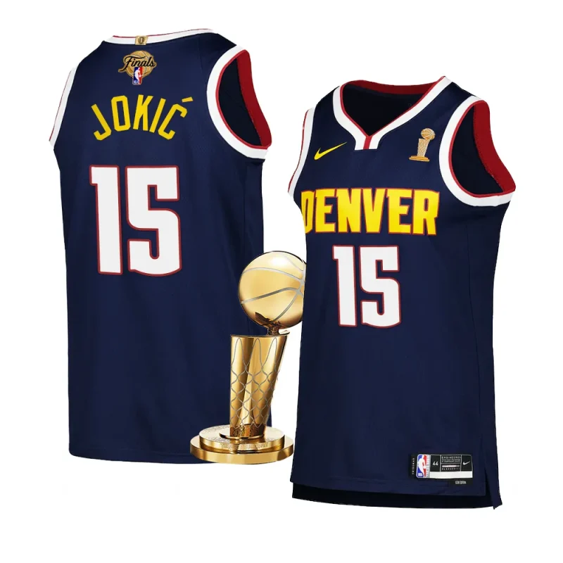 nikola jokic icon edition jersey 2023 nba finals champions navy