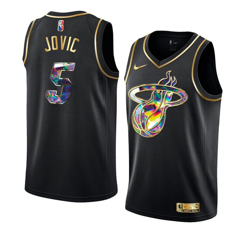 nikola jovic heatjersey golden diamond black