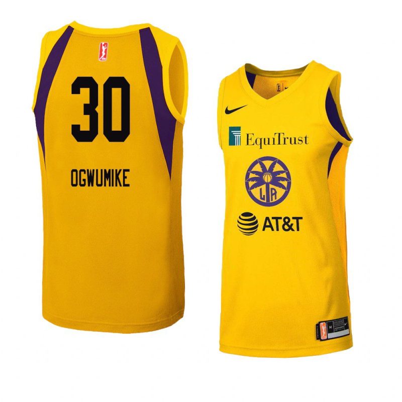 nneka ogwumike women's jersey swingman yellow 2021