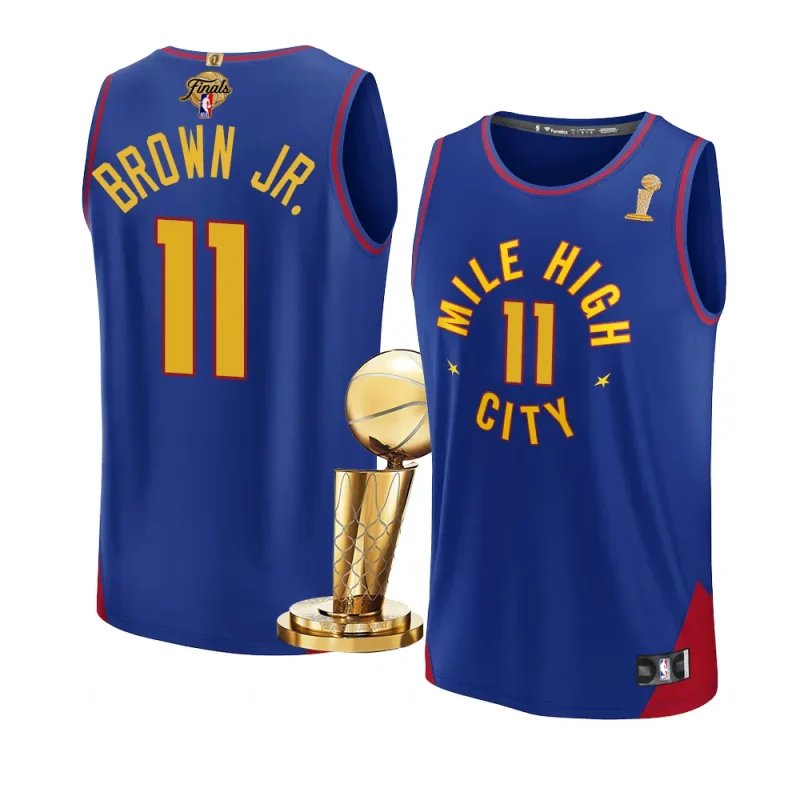 nuggets bruce brown jr. 2023 nba finals champions bluefastbreak player jersey