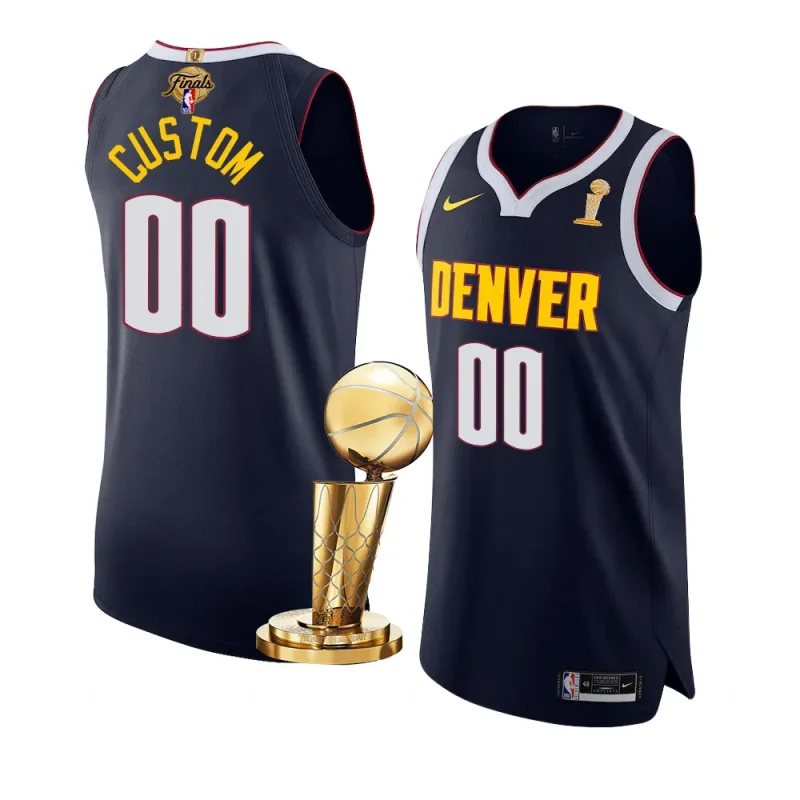 nuggets custom 2023 nba finals champions navyauthentic jersey