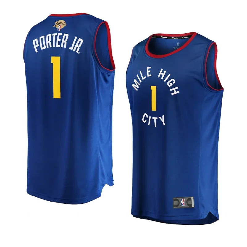 nuggets michael porter jr. blue 2023 nba finals fast break player jersey