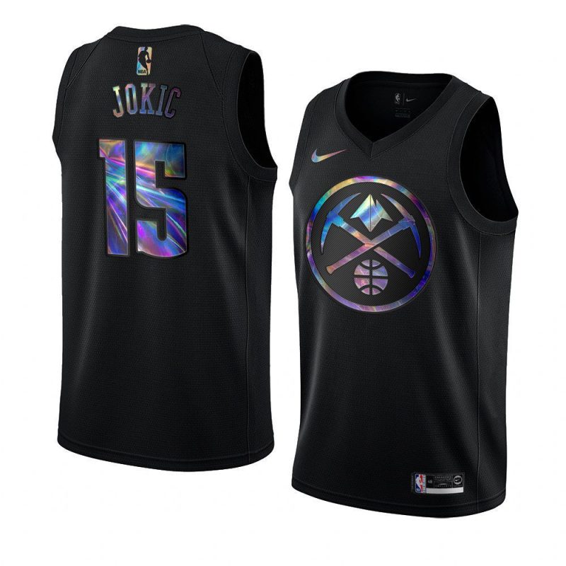 nuggets nikola jokic jersey iridescent hwc collection black