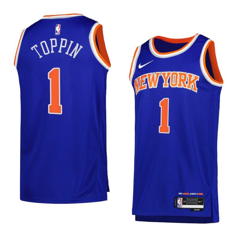 obi toppin knicksjersey 2022 23icon edition blueswingman