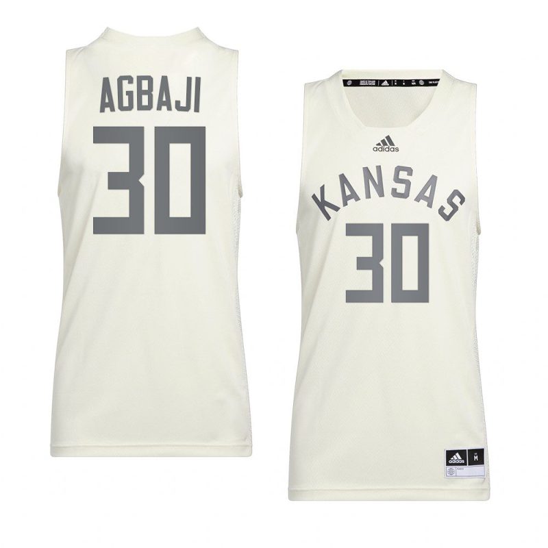 ochai agbaji college basketball jersey reverse retro white 2022