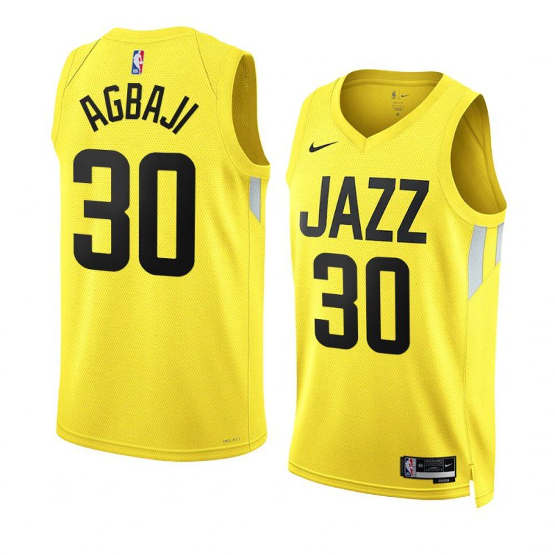 ochai agbaji jazzjersey 2022 23icon edition yellowswingman