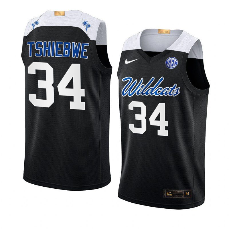 oscar tshiebwe elite jersey college basketball black 2022 23