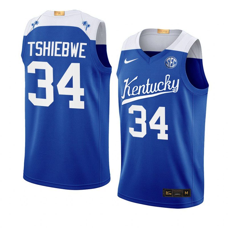 oscar tshiebwe elite jersey college basketball blue 2022 23