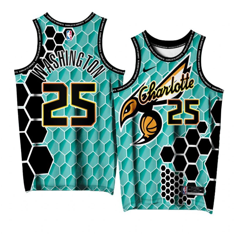 p.j. washington hornets buzz city tealjersey teal