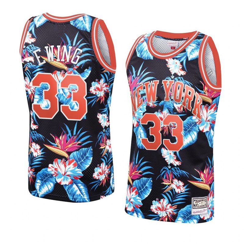 patrick ewing black floral fashion jersey