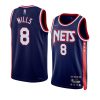 patrick mills netsjersey city edition blue75th diamond badge