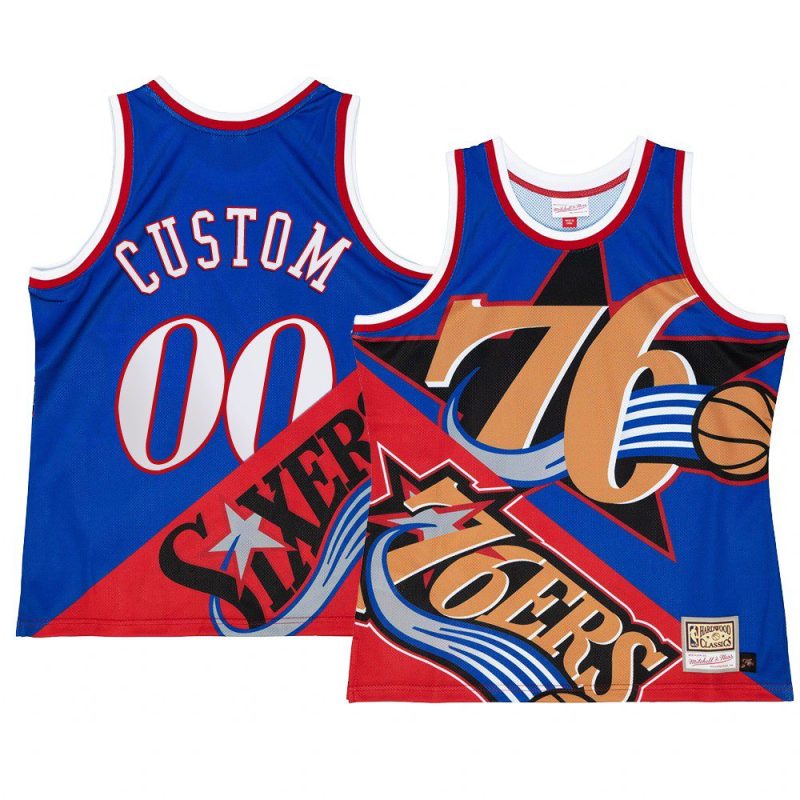 philadelphia 76ers custom blue red big face 5.0 mentank top