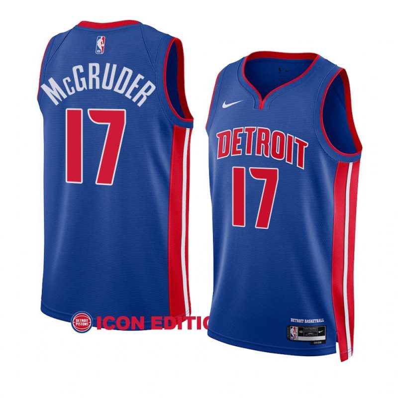 pistons rodney mcgruder blue 2022 23icon edition swingman jersey