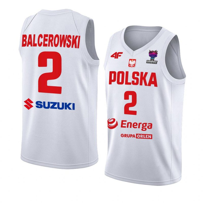 poland fiba eurobasket 2022 aleksander balcerowski white home jersey